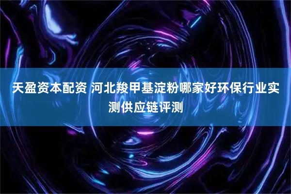 天盈资本配资 河北羧甲基淀粉哪家好环保行业实测供应链评测