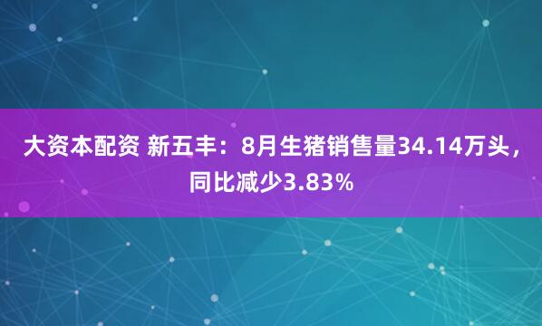 大资本配资 新五丰：8月生猪销售量34.14万头，同比减少3.83%